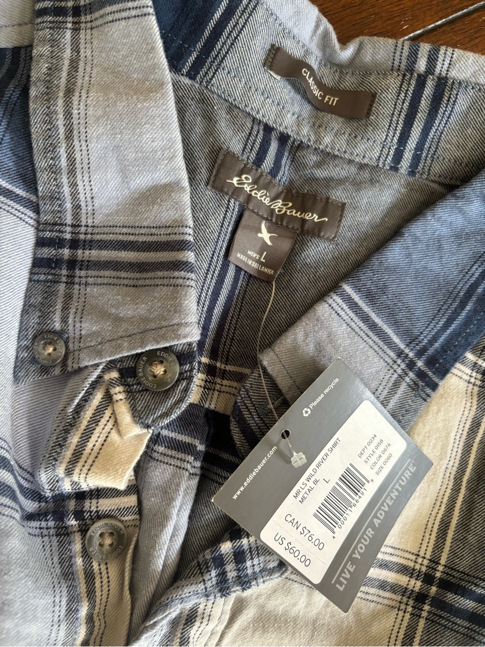 Eddie Bauer Iconic Plaid Button-Up Shirt NWT